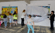 Here I am unveiling the Continents Fresco designed by children of Michelet School on a recent visit to St Nazaire, France where I attended a ceremony to celebrate the 65th Anniversary of the City Twinning with Sunderland.