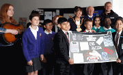 20 June 2018 - Children from local schools held an exhibition of their work at Hope Street Xchange after reading ‘Heartstone Odyssey’ which deals with racism and helps young people to challenge intolerance.