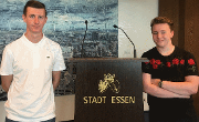 22 August 2018 - Harry Loraine and Mark Stoddart from Southwick Neighbourhood Youth Project visited the Mayor’s Parlour. They were among 30 young people at a week-long International Youth Meeting 2018 in the German city of Essen.