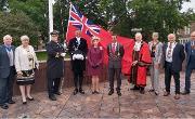 3 September 2021 - Celebrating Merchant Navy Day by raising the Red Ensign in the presence of the special guests.