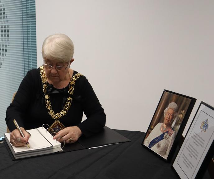 Book of condolence signing Book of condolence signing