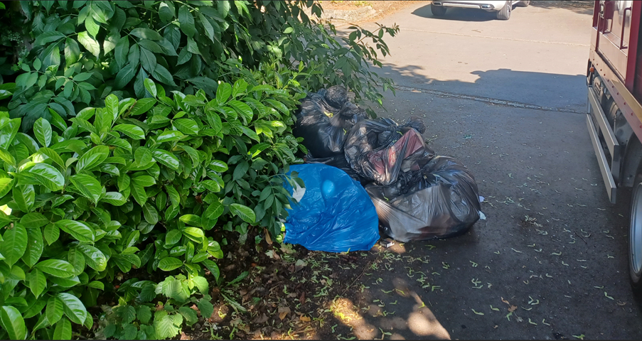 Fly-tipped waste in Winster in Washington